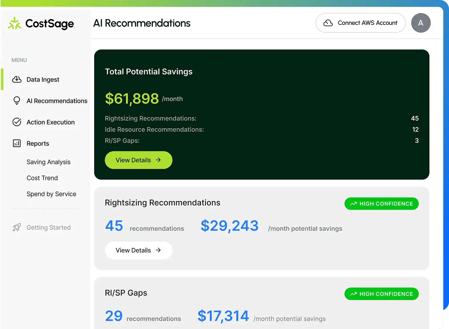 AI Recommendations Dashboard